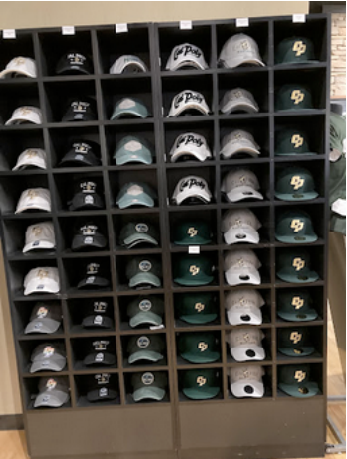 custom retail fixture with grid display organizing branded hats to maximize product presentation and customer access