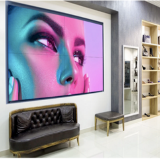 immersive retail environment featuring integrated digital media display for branded customer experience